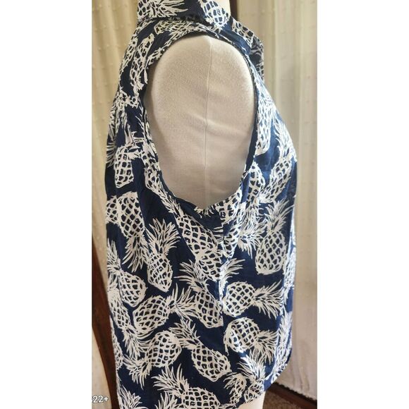 F19 St John's Bay pineapple button up blouse - Picture 6 of 9